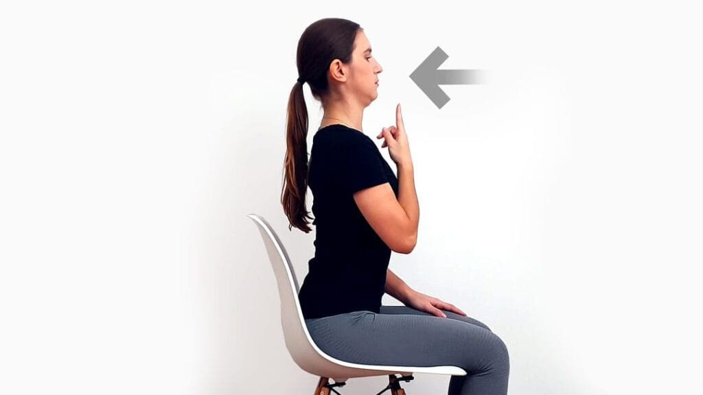 Potisk brade nazaj v sedečem položaju korak 2